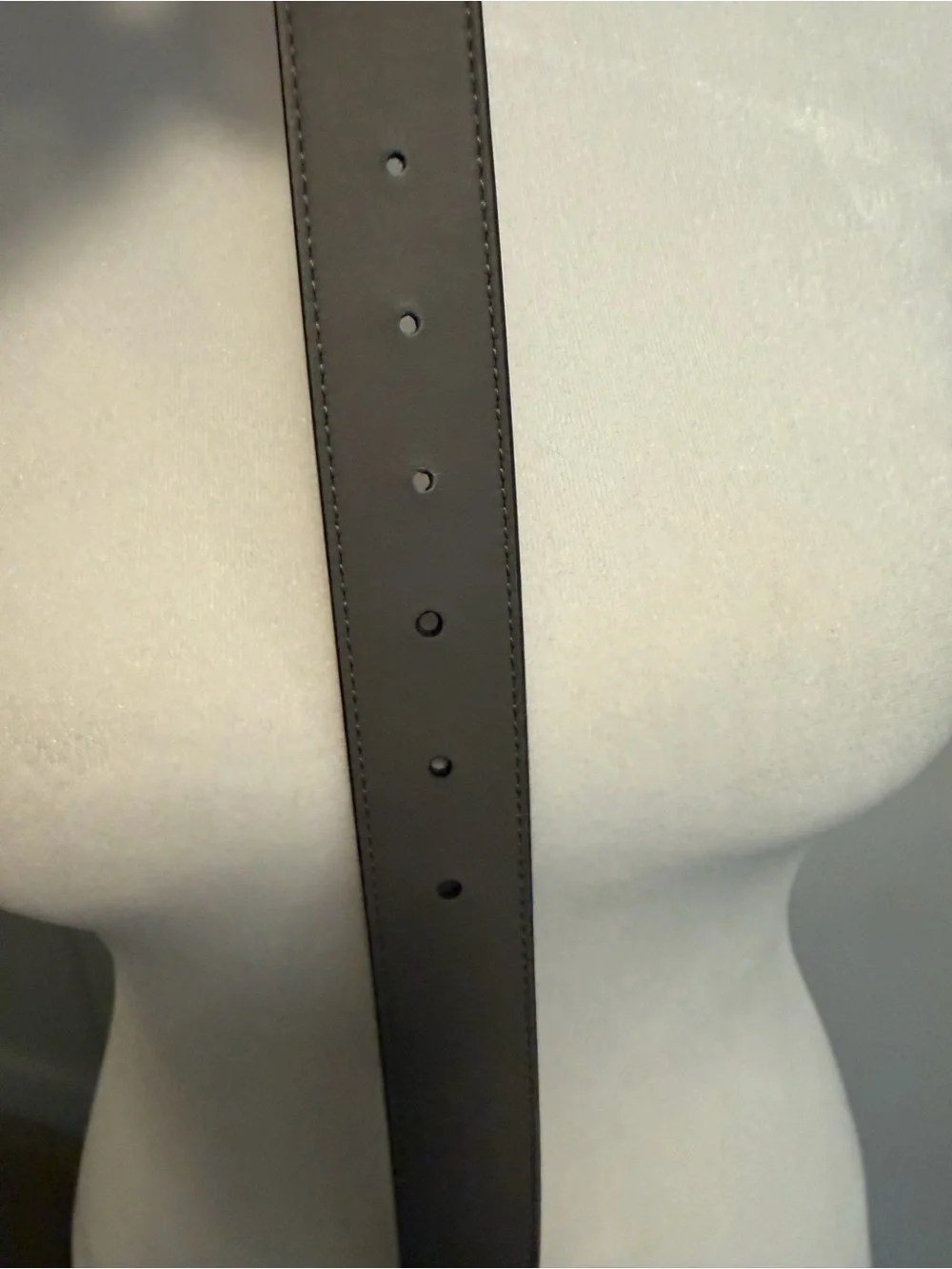 Gucci Gray Leather Belt with Gold Double G Buckle